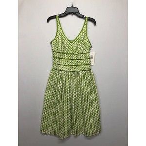 NWT Amanda Lane Women Polka Dots Sleeveless Dress Size 6 Lime Green M112 -13